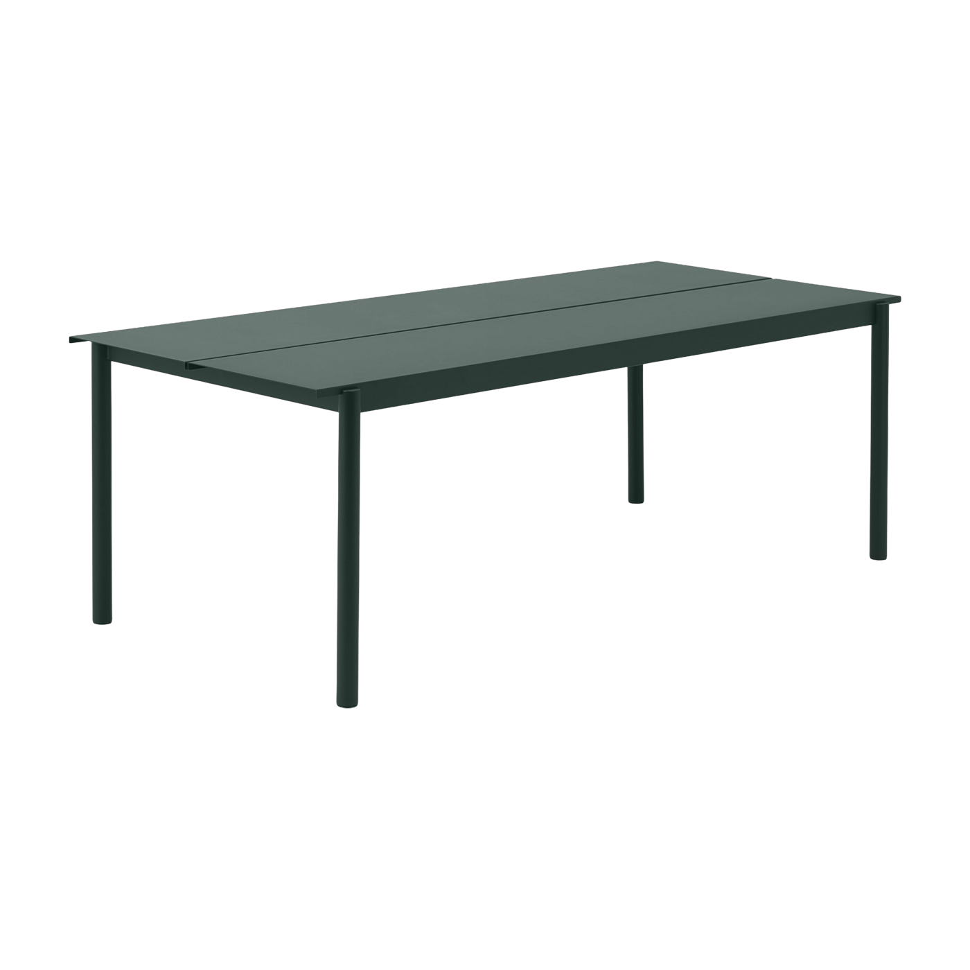 Table d'extérieur en acier vert foncé 220 x 90 cm Linear - Muuto
