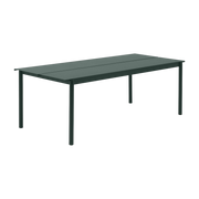 Dunkelgrüner Stahltisch für den Außenbereich 220 x 90 cm Linear -. Muuto