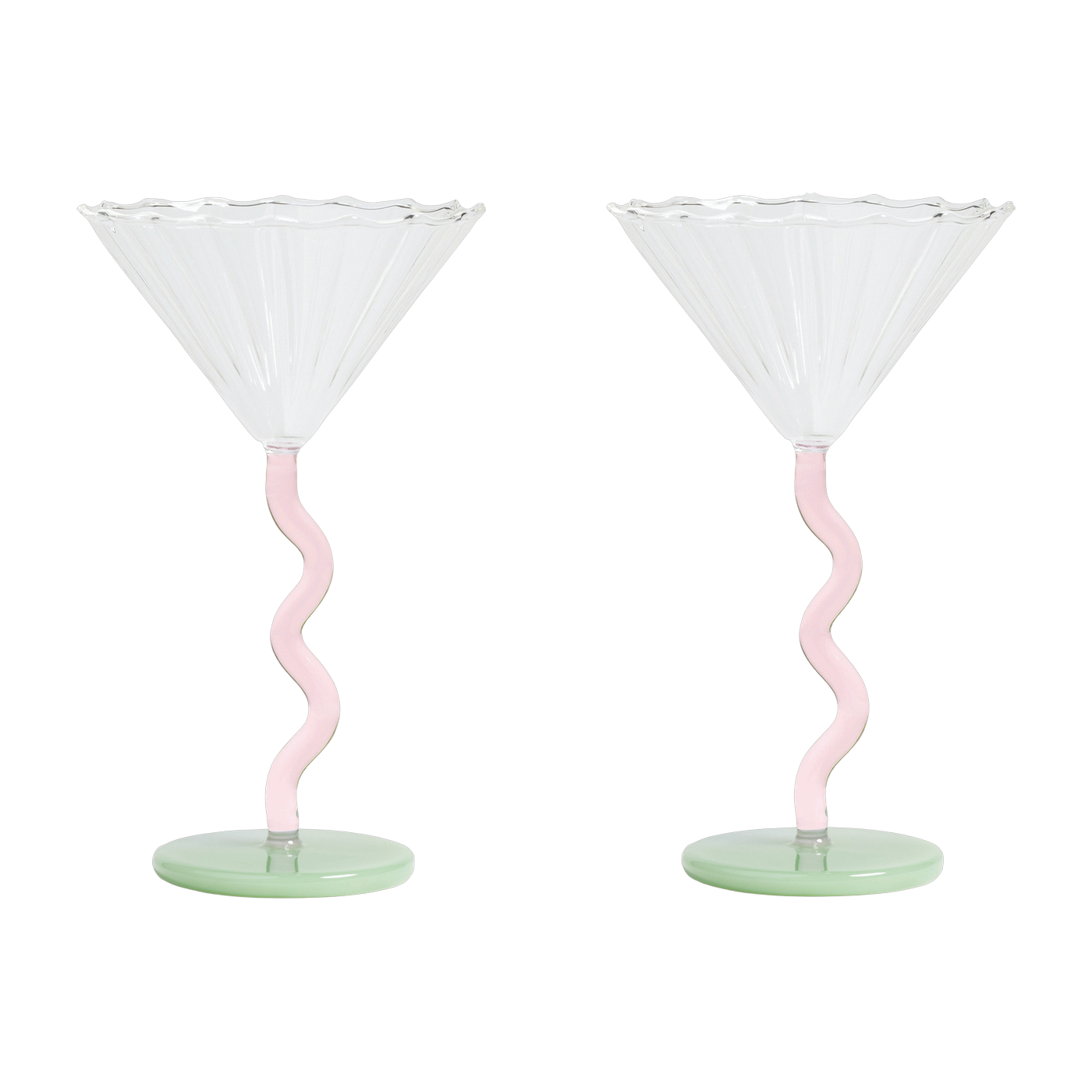 Set de 2 coupes à champagne rose 17 cm Curve - &Klevering
