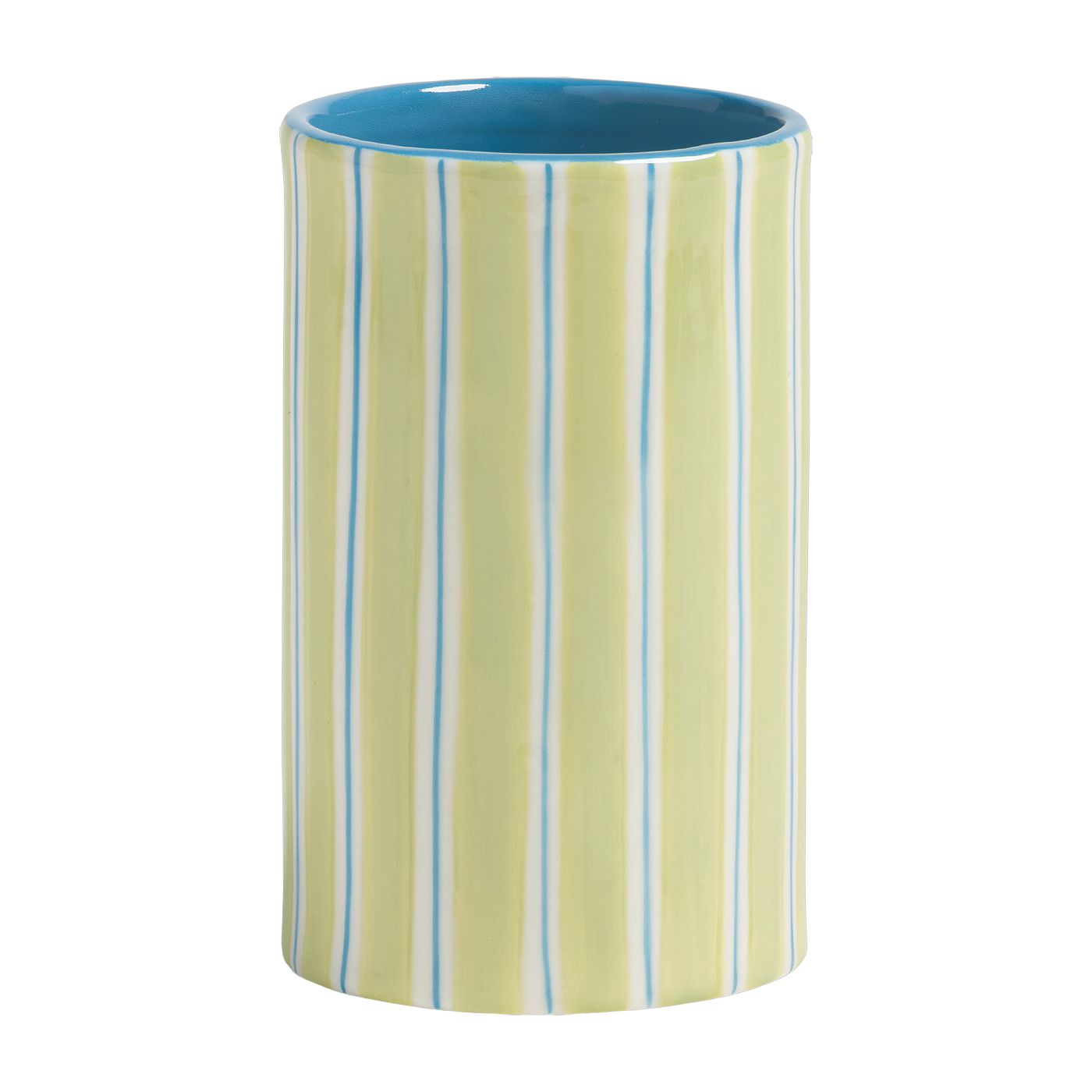 Vase green and blue striped porcelain 12 cm Ray - &Klevering