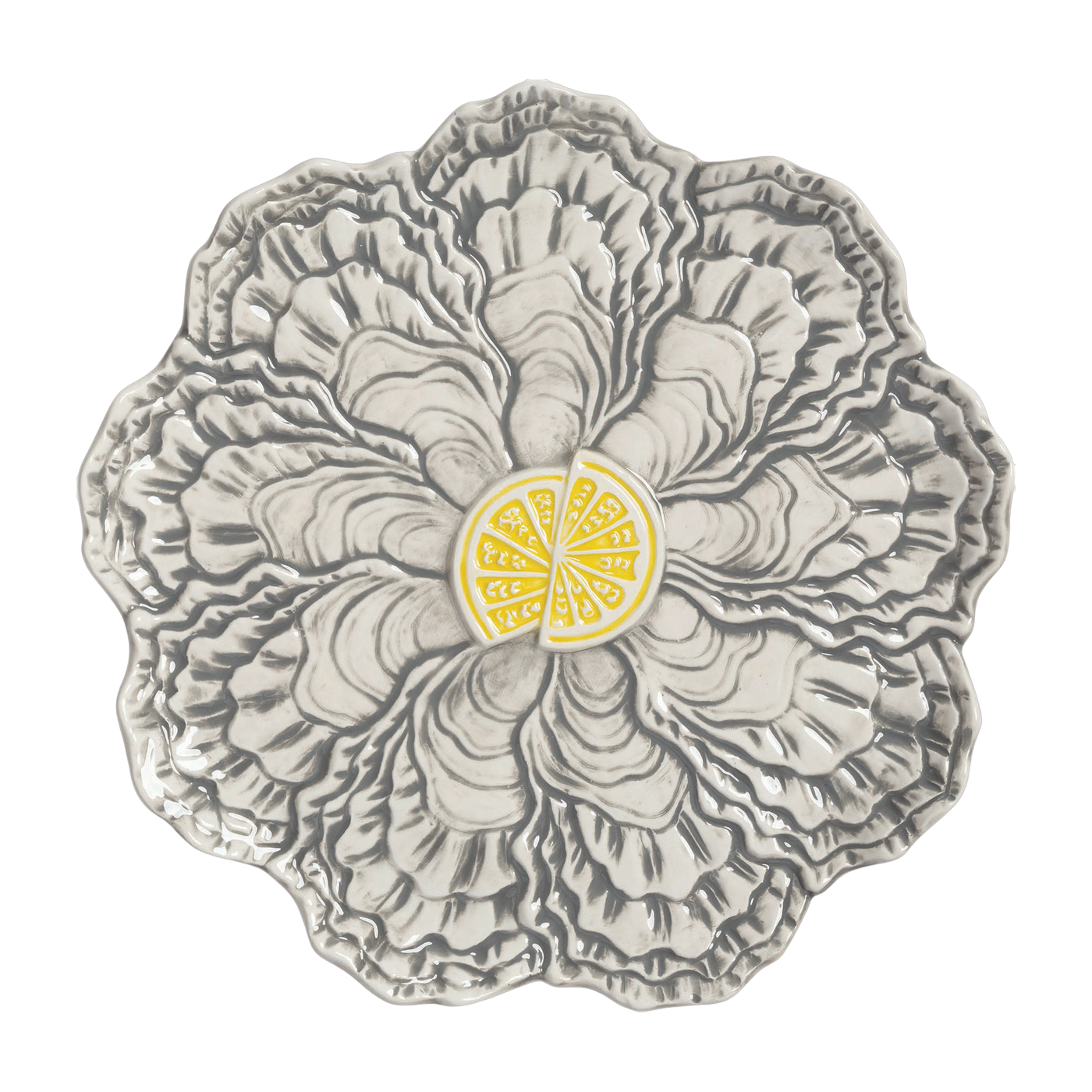 Flacher Teller aus grauem Dolomit Oyster - &Klevering