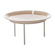 Table basse en millgres et acier crème Brise 54 - Gervasoni