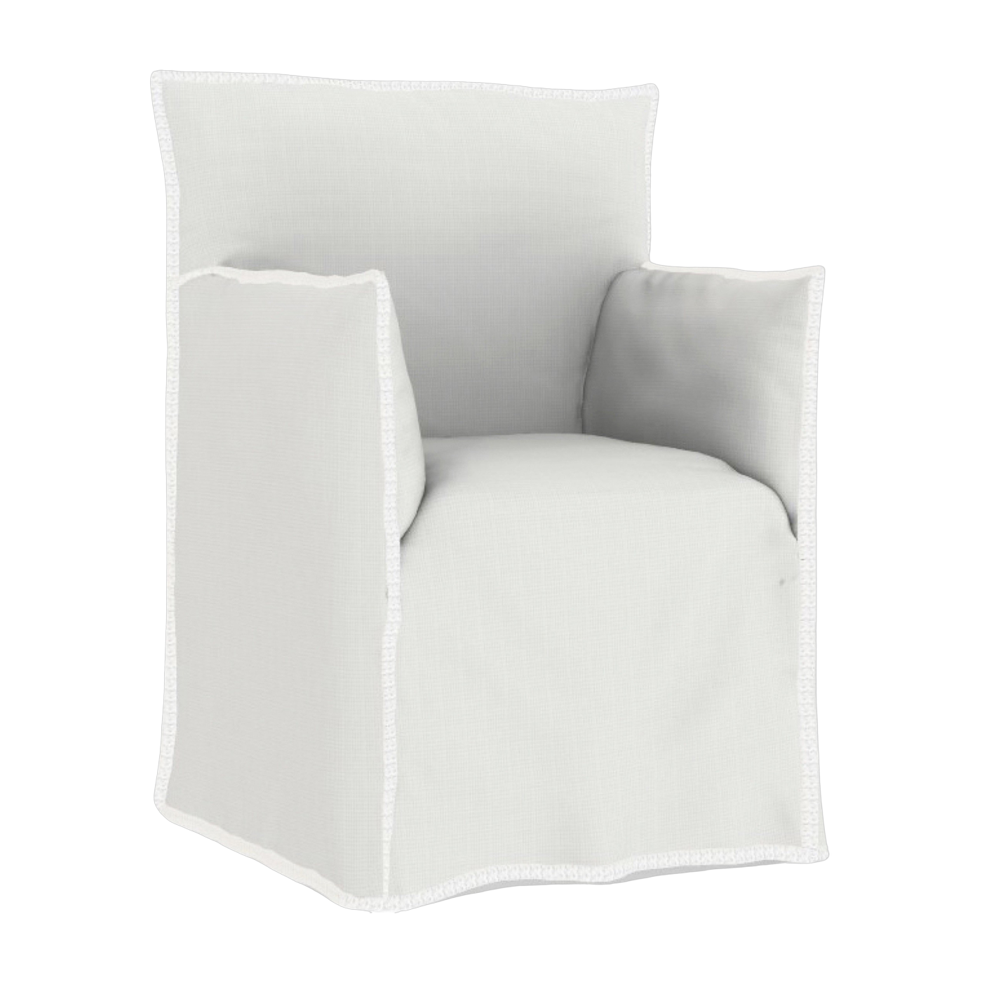 Chaise de jardin avec accoudoirs en tissu blanc Ghost Out 25 - Gervasoni