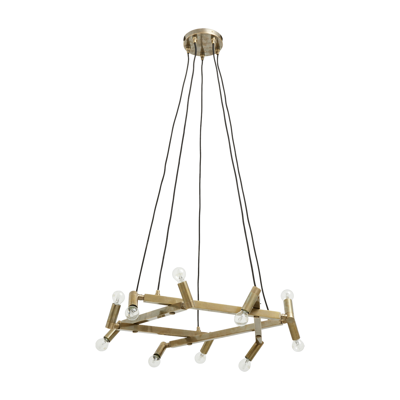Lampadario in ottone dorato 105 x 75 cm - Nordal
