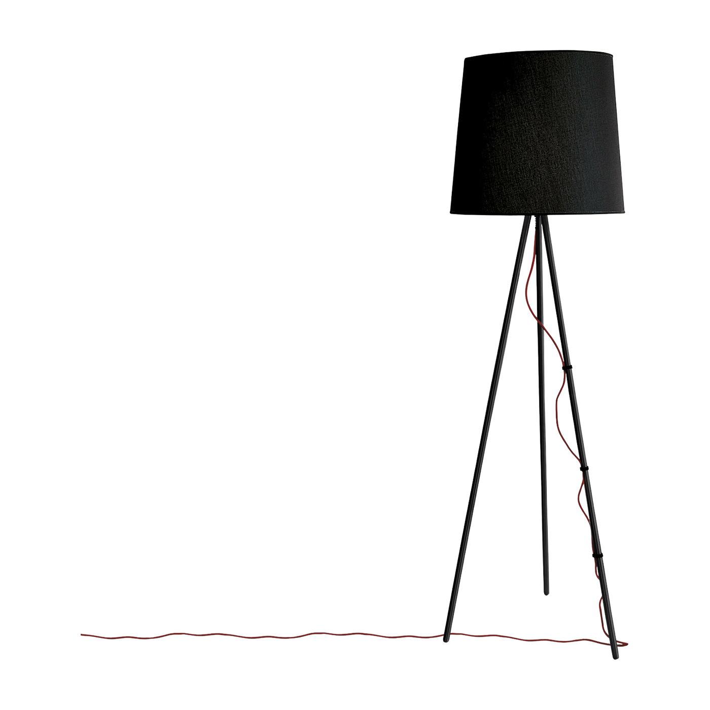 Lámpara de pie en aluminio y tela negra 173 cm Eva - Martinelli Luce