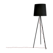 Lampada da terra in alluminio e tessuto nero 173 cm Eva - Martinelli Luce