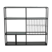 Black iron shelf 100 x 90 cm Rur - Nordal