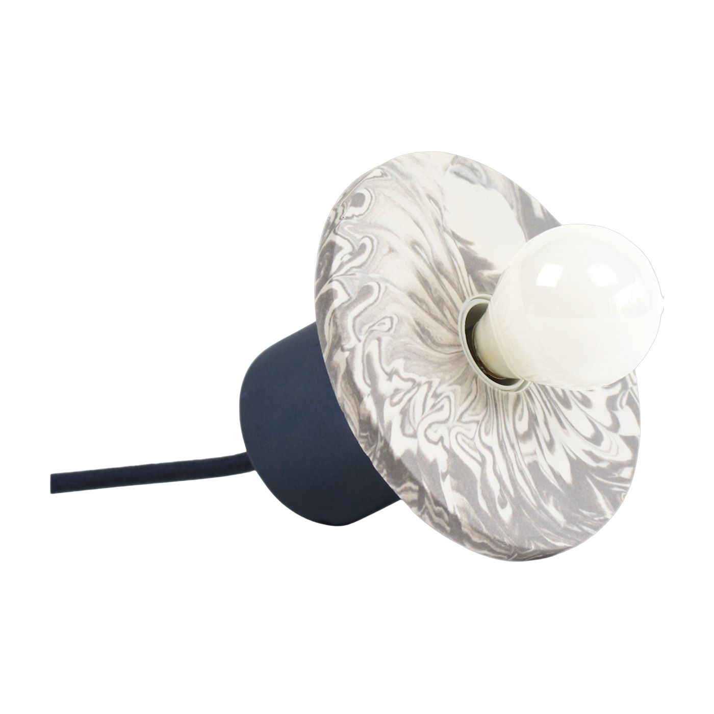 Lamp in grey marbled salt rock 12 x 14 cm Baladeuse Ocean 1- Studio Rosaroom