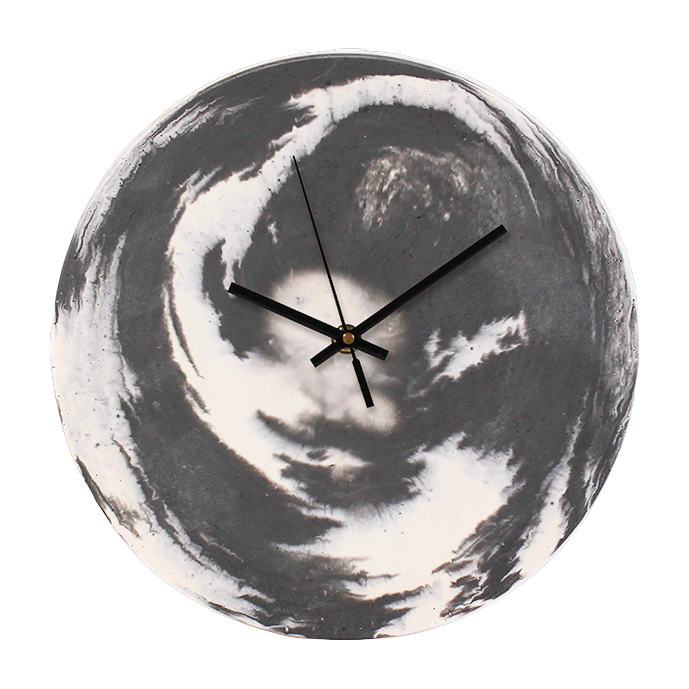 Uhr aus schwarzem Salzgestein vom März 27 cm -. Studio Rosaroom