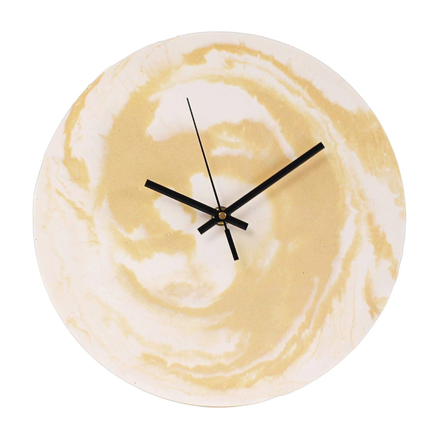 Uhr aus ockergelbem Salzgestein 27 cm -. Studio Rosaroom