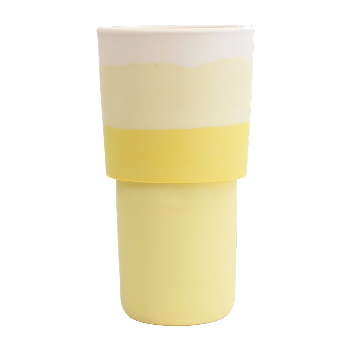 Vase in yellow salt rock 20 x 8, 5 cm Totem - Studio Rosaroom