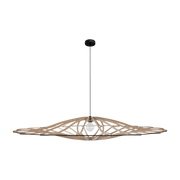 Lampada a sospensione in legno e cavo di cotone nero da 190 cm Twist - Rif