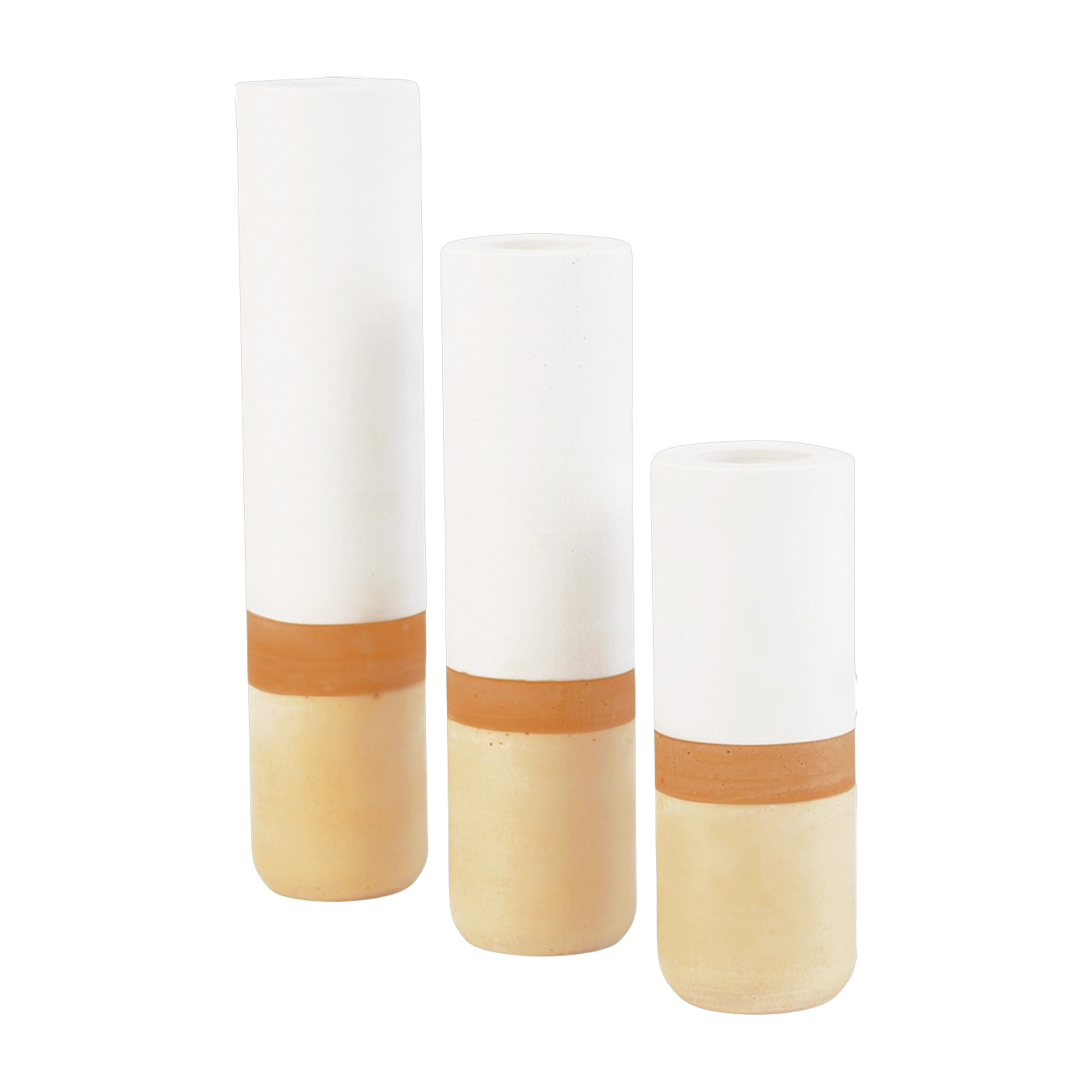 3 vases in ochre yellow salt rock 2, 4 cm Labo - Studio Rosaroom