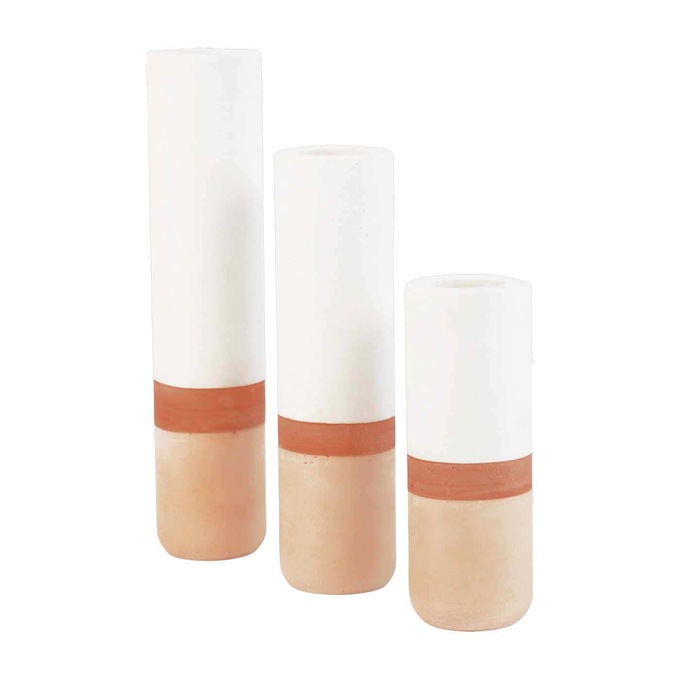 3 vases in terracotta salt rock 2, 4 cm Labo - Studio Rosaroom