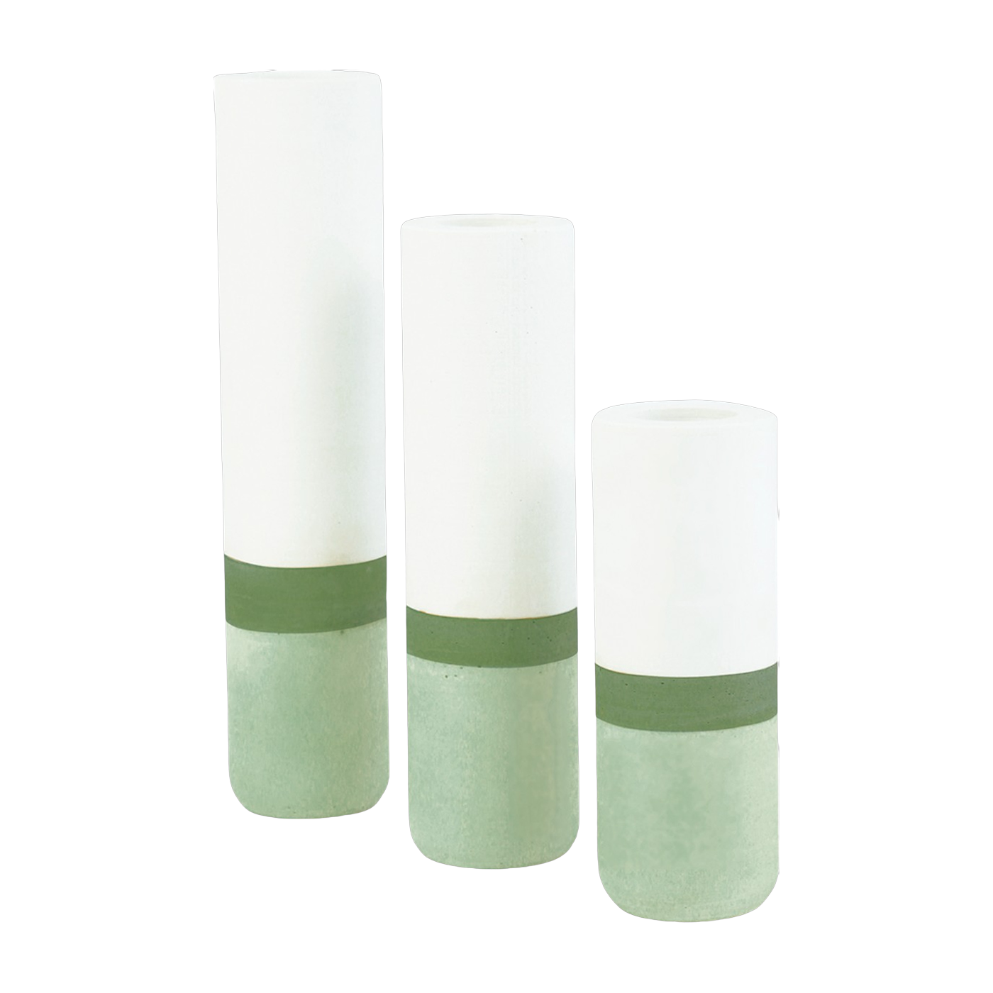 3 vases in salt rock green of gray 2, 4 cm Labo - Studio Rosaroom
