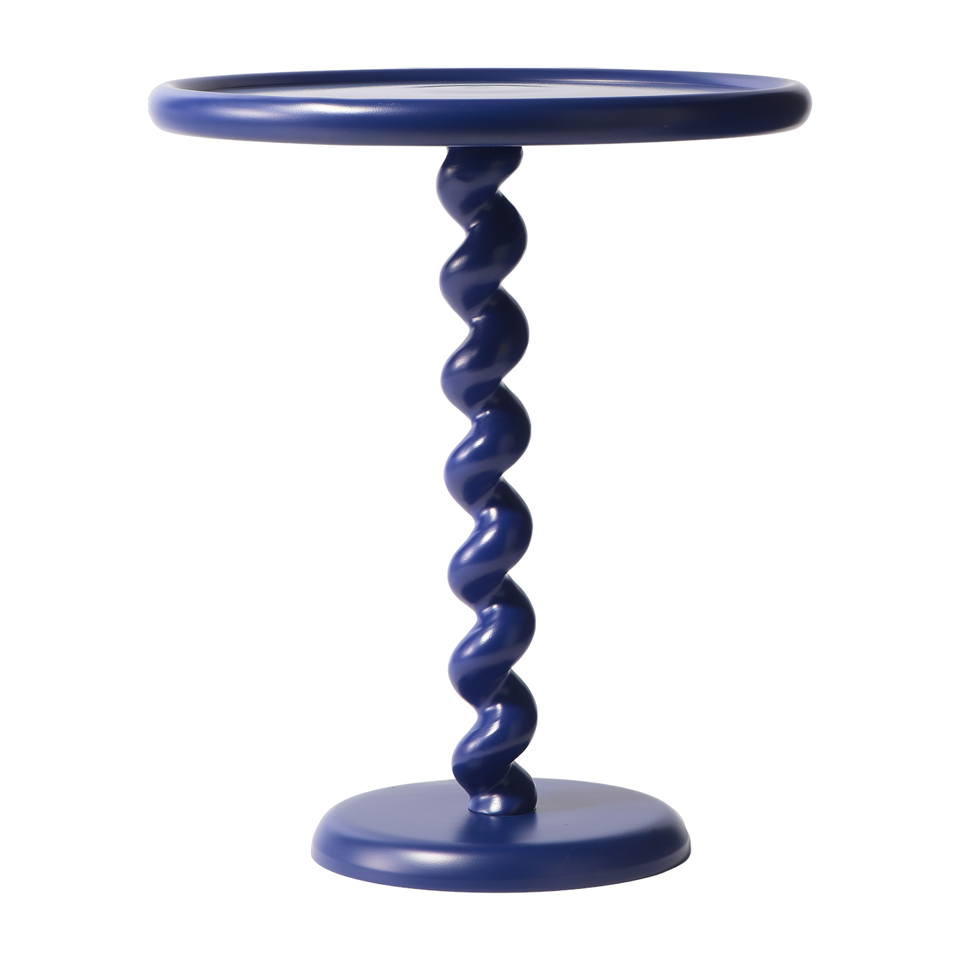 Twister dark blue lacquered side table - Pols Potten