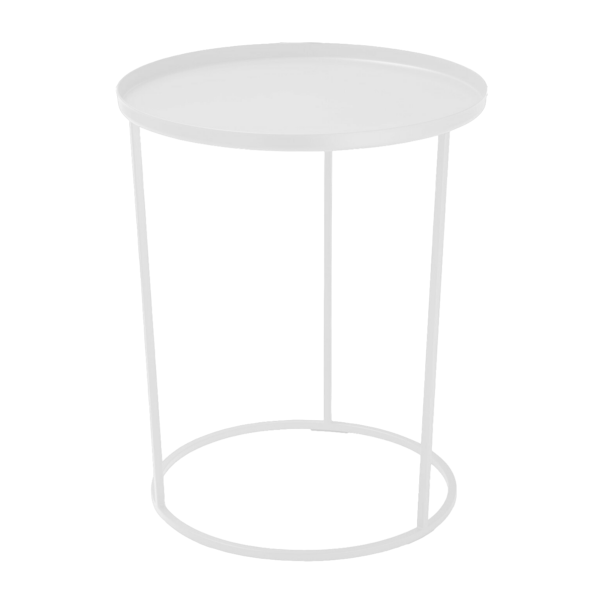 Tavolino ronde in metallo bianco da 43 cm Costance Vassoio - Meme Design