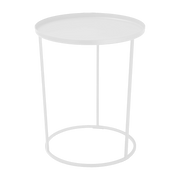 Table d'appoint ronde en métal blanc 43 cm Costance Vassoio - Meme Design