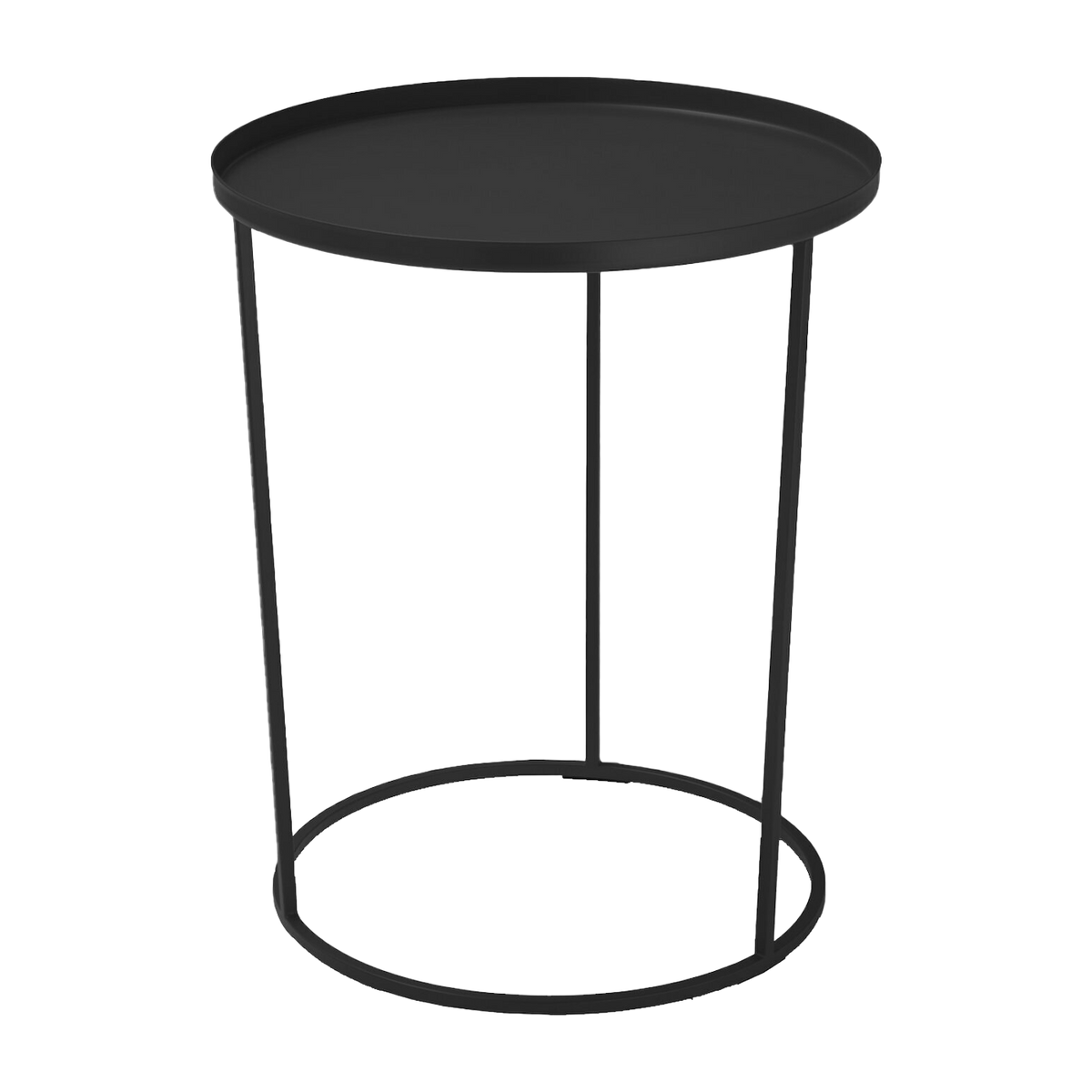 Beistelltisch ronde aus schwarzem Metall 43 cm Costance Vassoio -. Meme Design