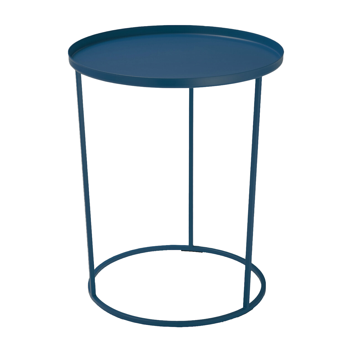 Table d'appoint ronde en métal bleu 43 cm Costance Vassoio - Meme Design