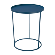 Table d'appoint ronde en métal bleu 43 cm Costance Vassoio - Meme Design