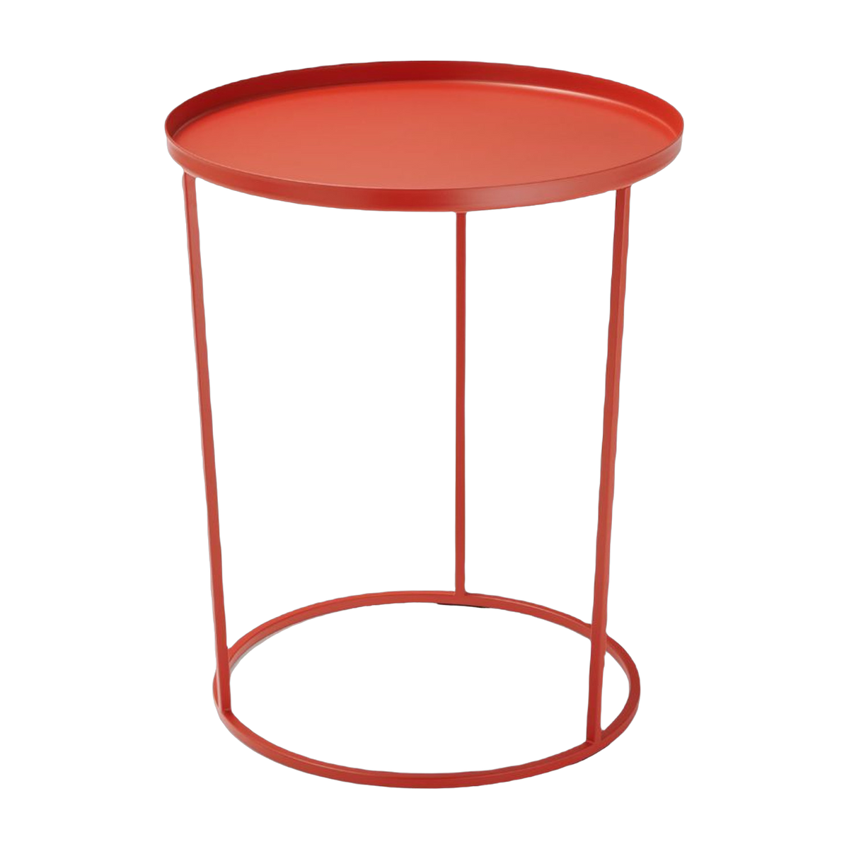 Tavolino ronde in metallo rosso da 43 cm Costance Vassoio - Meme Design
