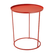 Table d'appoint ronde en métal rouge 43 cm Costance Vassoio - Meme Design
