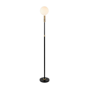 Lampada da terra dimmerabile in acciaio e ottone nero da 170 cm Poise - Tala