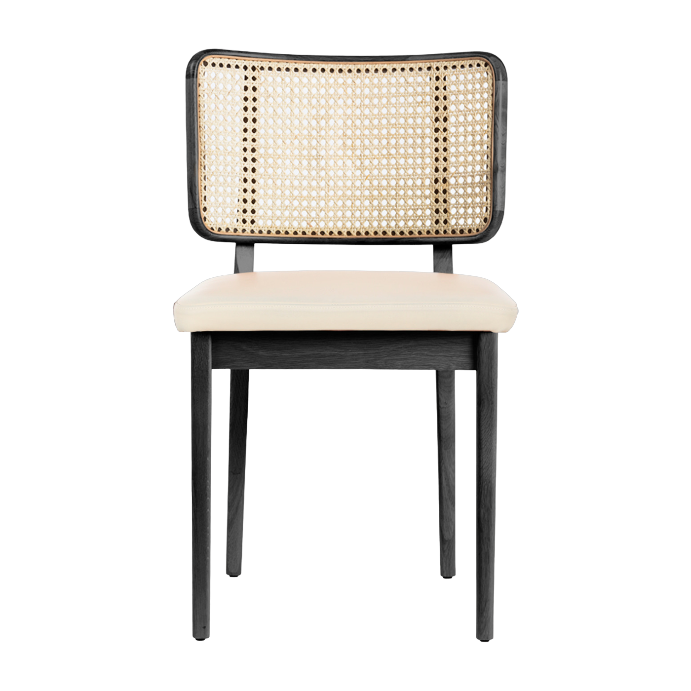 Silla de roble negro y cuero vainilla Cannage - RED Edition