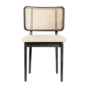 Black oak and vanilla leather chair Cannage - RED Edition