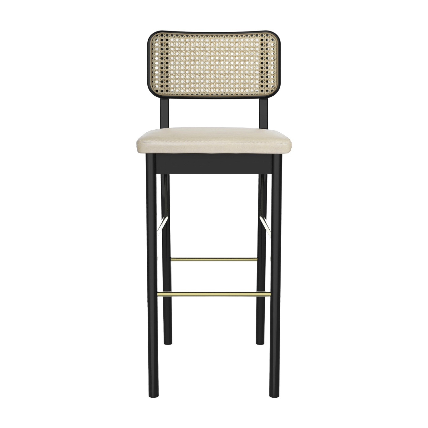 Silla alta de roble negro y cuero vainilla Cannage - RED Edition