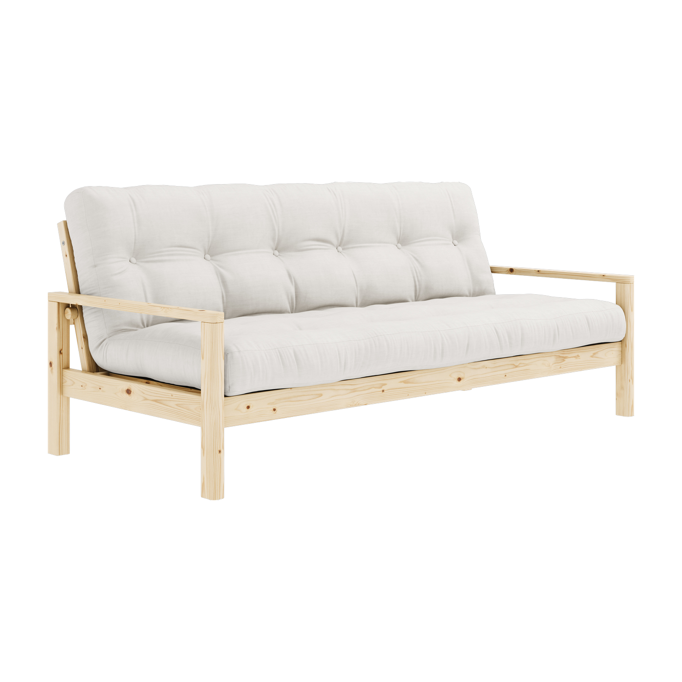 Divano-letto in legno chiaro e tessuto naturale Knob - Karup Design