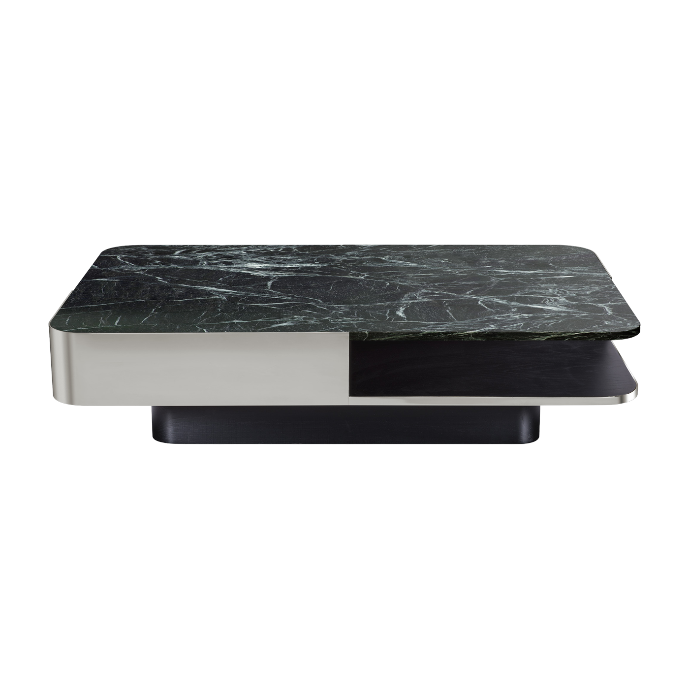Table basse rectangulaire en inox et marbre vert Lounge - RED Edition