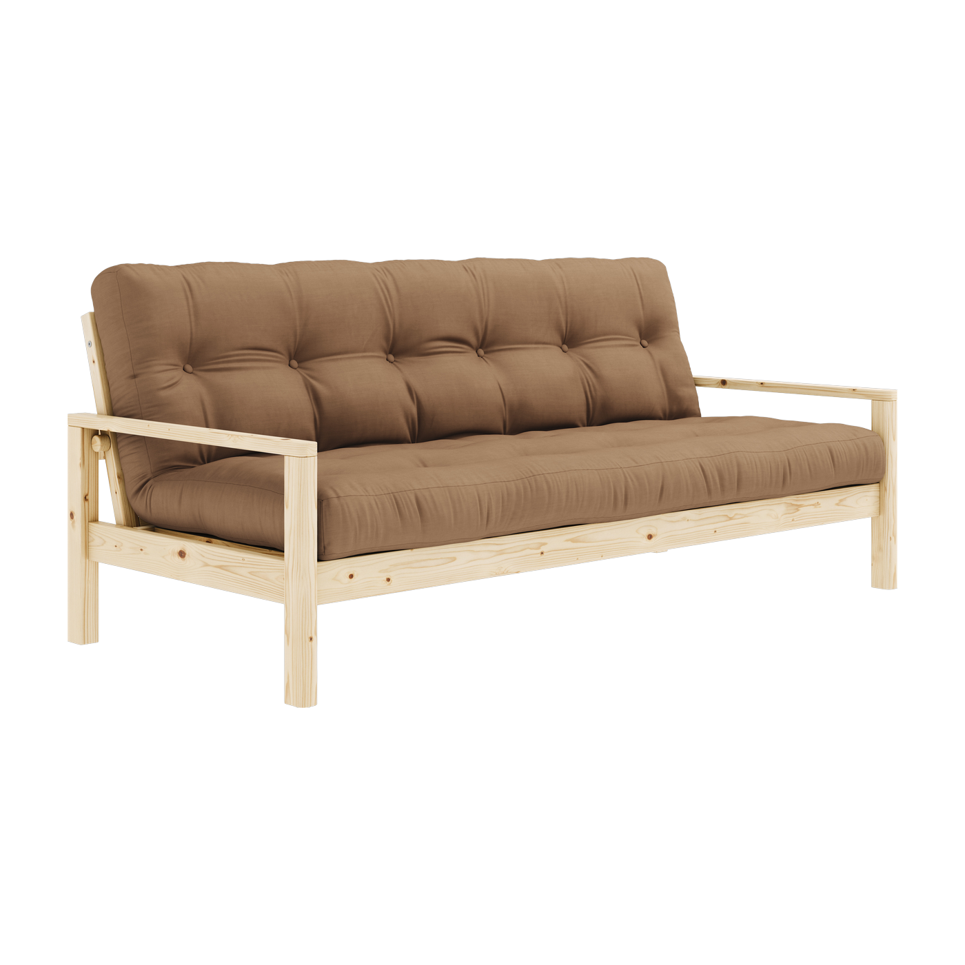 Sofá cama de madera clara y tela moca Knob - Karup Design