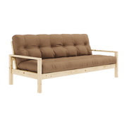 Divano-letto in legno chiaro e tessuto mocca Knob - Karup Design