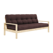 Light wood and brown fabric sofa bed Knob - Karup Design
