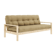 Schlafsofa aus hellem Holz und beigem Weizenstoff Knob -. Karup Design