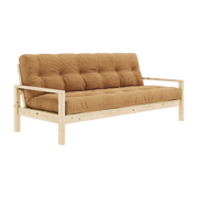 Knob light wood and brown corduroy sofa bed - Karup Design