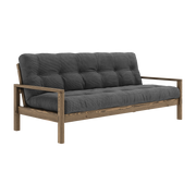 Schlafsofa aus dunklem Holz und Cord charbon Knob -. Karup Design