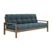 Schlafsofa aus dunklem Holz und hellblauem Cord Knob -. Karup Design