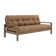 Sofá cama de madera oscura y tela moca Knob - Karup Design