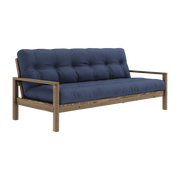 Divano letto in legno scuro e tessuto navy Knob - Karup Design