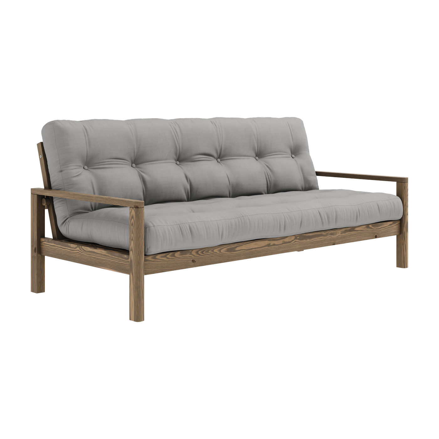 Sofá cama de madera oscura y tela gris Knob - Karup Design