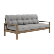 Schlafsofa aus dunklem Holz und grauem Stoff Knob -. Karup Design