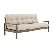 Schlafsofa aus dunklem Holz und beigem Stoff Knob -. Karup Design