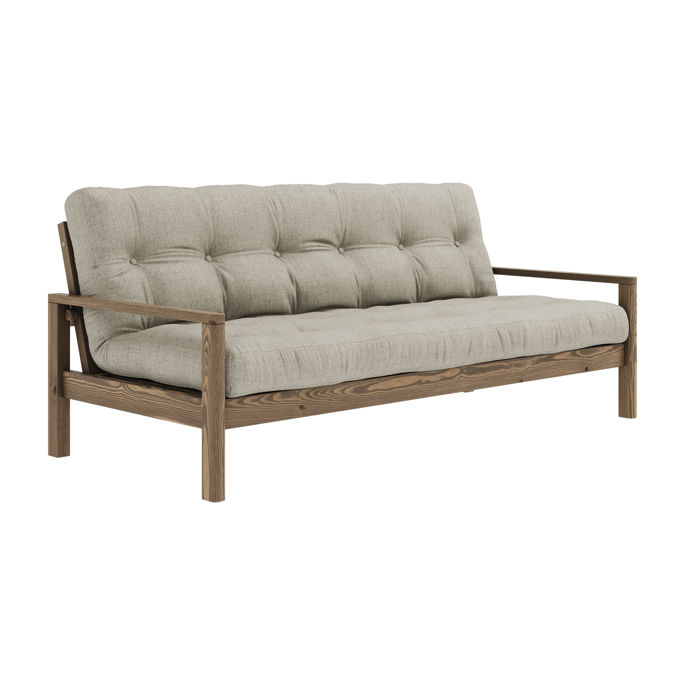 Divano-letto in legno scuro e lino Knob - Karup Design