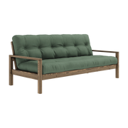 Schlafsofa aus dunklem Holz und olivgrünem Stoff Knob -. Karup Design