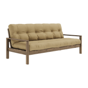 Schlafsofa aus dunklem Holz und beigem Weizenstoff Knob -. Karup Design