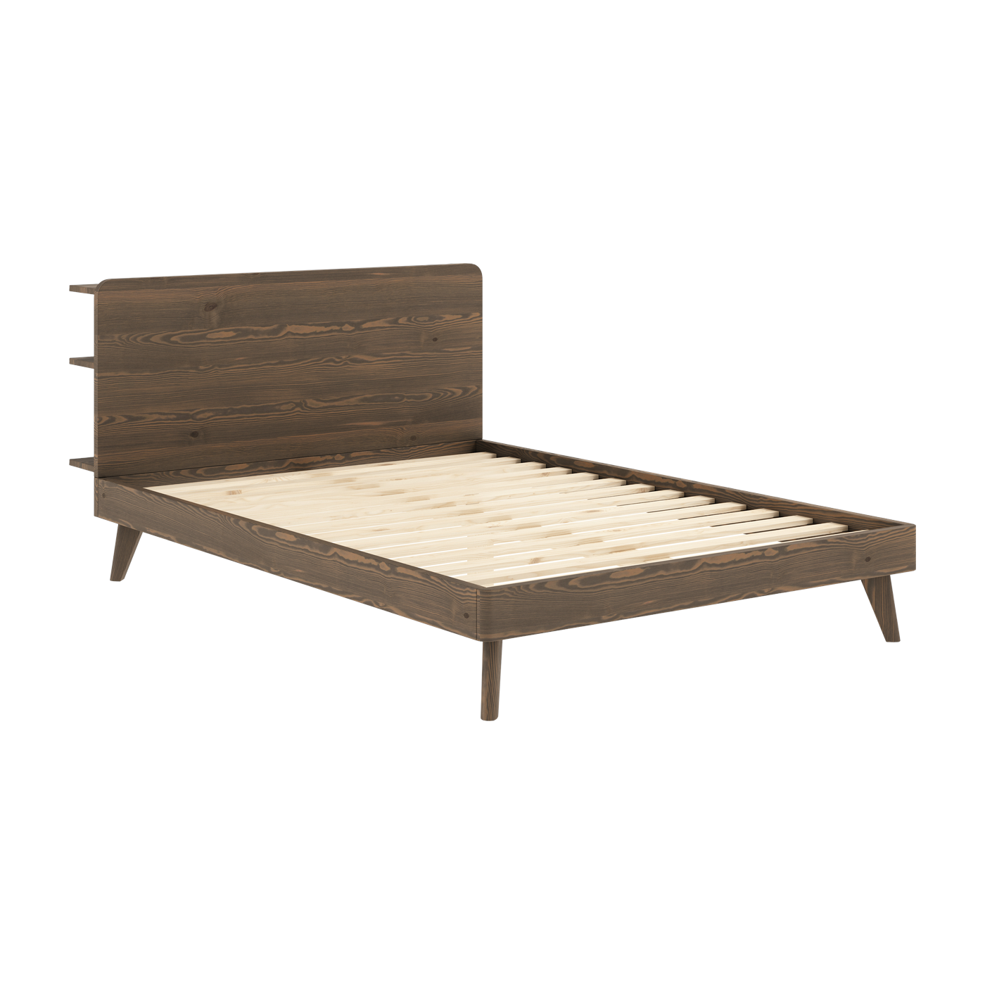 Lit en pin foncé laqué 140 x 200 cm Retreat - Karup Design