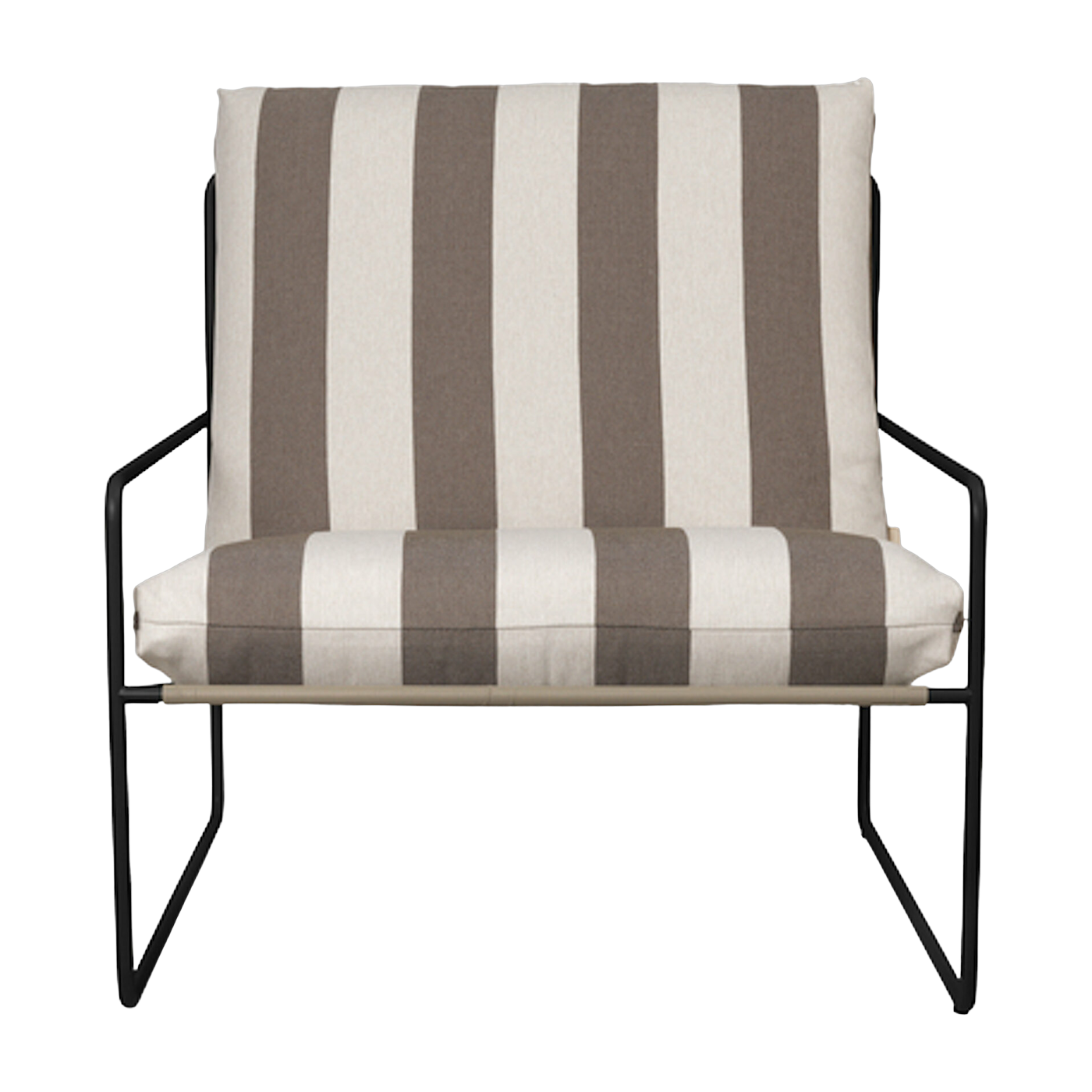 Striped vinyl and black steel armchair 78 x 93 cm Desert Stripe Stripe - Ferm Living